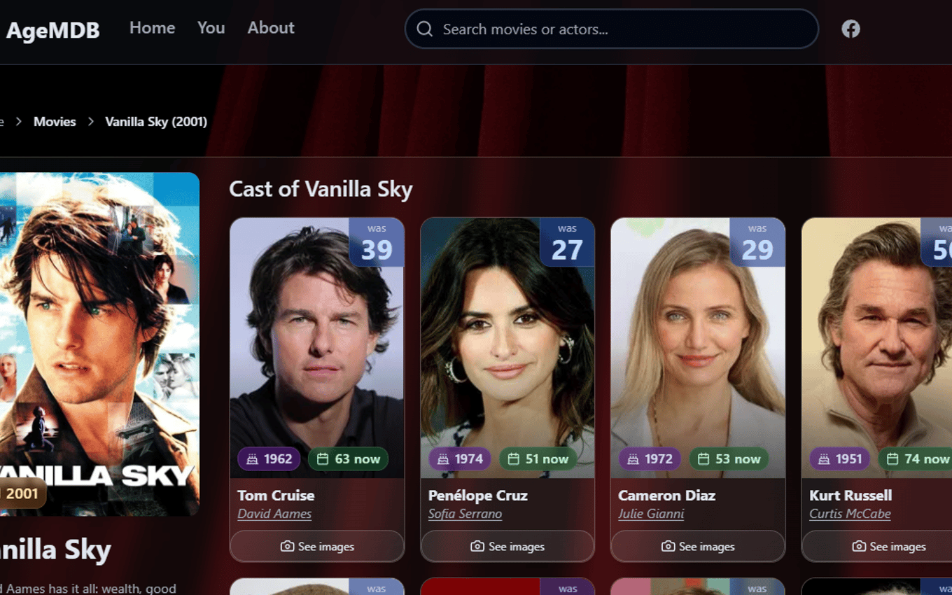 AgeMDB – bo zawsze chciałem wiedzieć, ile lat miał aktor w filmie